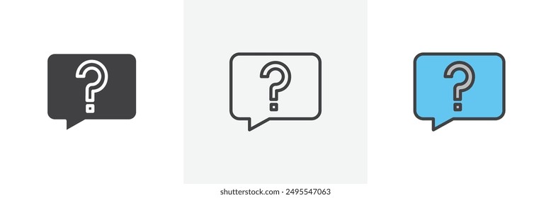 Question icon symbol collection on white background.