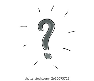 question icon symbol handdrawn vector