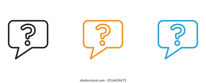 Fragesymbol dünner Illustrationssatz
