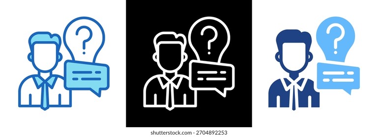 Pregunta Icon tripplestyle Ilustración vectorial