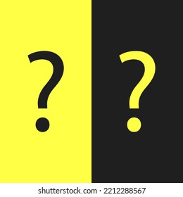 question icon in two colors dark gray and yellow