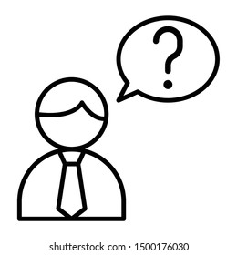Question Icon, Vector Illustration, Business Outline
