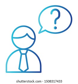 Question Icon, Vector Illustration, Business Outline