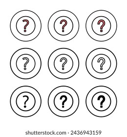 Ilustración vectorial de icono de pregunta. signo y símbolo de interrogación