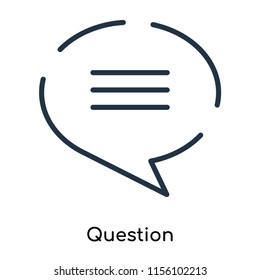 Question icon vector isolated on white background, Question transparent sign , thin symbols or lined elements in outline style