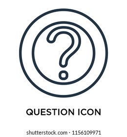 Question icon vector isolated on white background, Question transparent sign , thin pictogram or outline symbol design in linear style