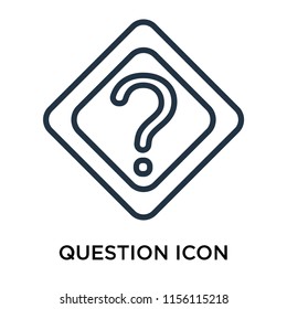 Question icon vector isolated on white background, Question transparent sign , thin pictogram or outline symbol design in linear style