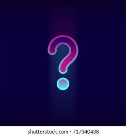 question icon vector neon glow