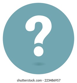 question icon web in flat style with shadow