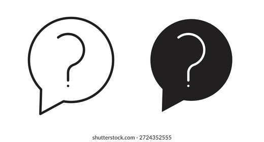 Question icons of black colored in various styles