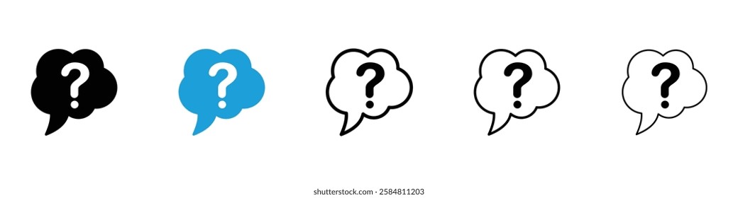 Question icons collection vectors in black and blue