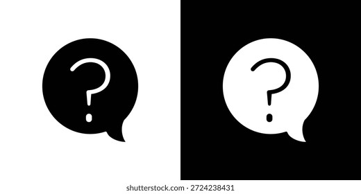 Concepto de Vector plano de iconos de pregunta. Ilustraciones en blanco y negro