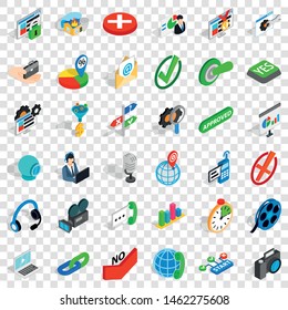 Question icons set. Isometric style of 36 question vector icons for web for any design