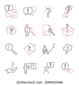 Question icons set. Question pack symbol vector elements for infographic web