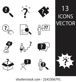Iconos de preguntas definidos .Elementos vectores del símbolo del paquete de preguntas para la web infográfica