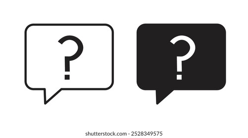 Question icons. Vector set in filled and line style.