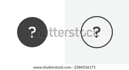 Question icons vectors illustrations in black fill and liner versions