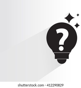 question, idea light bulb