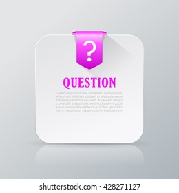 Question info card vector illustration isolated on grey background