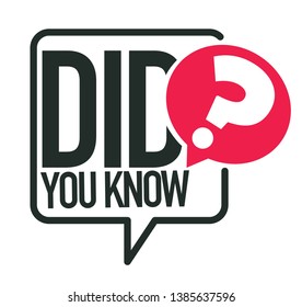 Question Or Interesting Fact Did You Know Isolated Icon Vector Information Announcement Stickers Inquiry Emblem Or Logo Knowledge Marketing And Advertisement Speech Bubbles Education Clickbait