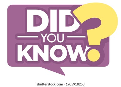 Question or interesting fact did you know isolated icon vector information announcement stickers inquiry emblem or logo knowledge marketing and advertisement speech bubbles education clickbait