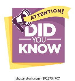 Question or interesting fact did you know isolated icon vector information announcement sticker