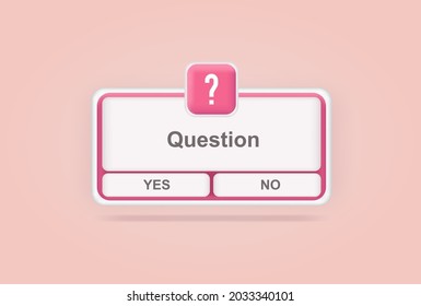 The question is, yes or no. Ask a Question. Choice, notifications. Web banner. Concept web design, website page development. Email marketing, online advertising concept. 