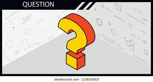 Question isometric design icon. Vector web illustration. 3d colorful concept
