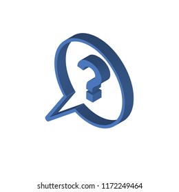 Question isometric left top view 3D icon