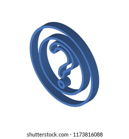Question isometric left top view 3D icon