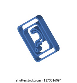 Question isometric left top view 3D icon