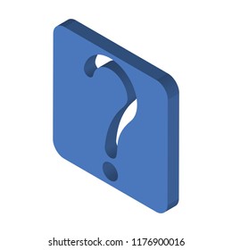 Question isometric left top view 3D icon