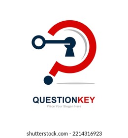 Question key logo vector design. Suitable for business, technology, question mark, and education