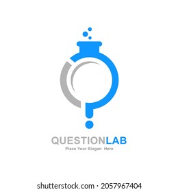 Question lab vector logo template. Suitable for business, research education and studio