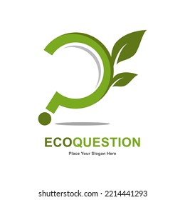 Question leaf logo vector design. Suitable for business, nature, and question mark