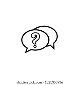 Question Line Icon In Flat Style Vector For Apps, UI, Websites. Black Icon Vector Illustration.