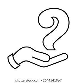 Question Line Icon. Question Mark, Thinking, Asking, Answer, Help Editable Stroke Vector Illustration