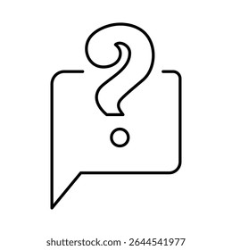Question Line Icon. Question Mark, Thinking, Asking, Answer, Help Editable Stroke Vector Illustration