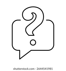 Question Line Icon. Question Mark, Thinking, Asking, Answer, Help Editable Stroke Vector Illustration