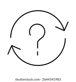 Question Line Icon. Question Mark, Thinking, Asking, Answer, Help Editable Stroke Vector Illustration