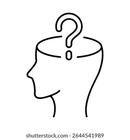 Question Line Icon. Question Mark, Thinking, Asking, Answer, Help Editable Stroke Vector Illustration
