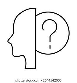 Question Line Icon. Question Mark, Thinking, Asking, Answer, Help Editable Stroke Vector Illustration
