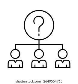 Question Line Icon. Question Mark, Thinking, Asking, Answer, Help Editable Stroke Vector Illustration
