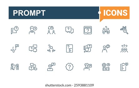 Question line icon. Pack of information, know, ui, element, conversation and more. Thin icon. Editable stroke. Vector collection.