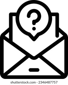 Question Line Icon - Single Icon, Vector 