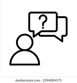 Question Line Vector Illustration On White Background.