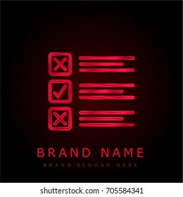 Question List red chromium metallic logo