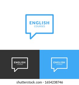 Question logo design concept. Course logomark illustration. Can representing translate, study, english.