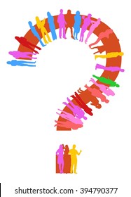 Question made of Vector Silhouettes Many People 