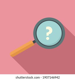 Question magnifier icon. Flat illustration of question magnifier vector icon for web design